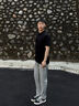 維動(dòng)（VEIDOORN）競(jìng)速長(zhǎng)褲專業(yè)梭織褲春夏透氣男褲直筒衛(wèi)褲寬松休閑褲子訓(xùn)練速干褲 1347-灰 XL 曬單實(shí)拍圖