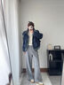 熙世界（sllsky）鴨絨保暖羽絨服假兩件秋冬新款女裝厚外套冬季長(zhǎng)款百搭衣服 藏青色 L 曬單實(shí)拍圖