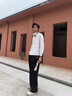 SPAO韓國同款男士休閑直筒褲春秋新款藍帽子小熊重磅衛褲SPWK25SK08LD 黑#SP藍帽子熊-貼布繡 M 曬單實(shí)拍圖