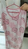 俞兆林（YUZHAOLIN）女童睡裙兒童睡衣家居服夏季純棉中大童衣服童裝 花朵小熊 曬單實拍圖