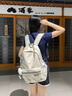 CinvaiKrose書(shū)包女2025年新款雙肩包蝴蝶印花小眾設計大學(xué)生背包生日七夕禮物 米白色【送女友老婆女生禮物走心】 曬單實(shí)拍圖