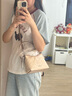 蔻馳（COACH）【品牌直供】LAUREL女士小號HOBO流浪包 沙黃色拼灰褐色 七夕禮物 曬單實拍圖