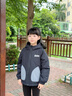 Skechers斯凱奇秋冬新款兒童梭織裥棉連帽外套男女童休閑保暖外套L425K078 碳黑/0018 130 曬單實(shí)拍圖