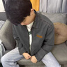 OLJ輕奢高檔品牌2025春秋新款休閑翻領(lǐng)夾克外套男男士工裝上衣 深灰色 2XL 合適體重150-170斤 曬單實(shí)拍圖