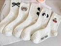 心楠襪子女中筒襪點(diǎn)子紗純色秋冬款可愛(ài)小熊ins潮韓國卡通日系彩點(diǎn)襪 高顏值襪子5雙裝 均碼 曬單實(shí)拍圖