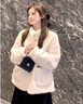 顧冰小香風(fēng)立領(lǐng)仿水貂毛絨環(huán)保仿真皮草外套女冬季2024新款感上衣毛毛 奶白 S 曬單實拍圖