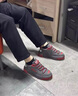 薩拉維夫鞋子男鞋新款翻毛休閑鞋輕質(zhì)軟底增高板鞋歐洲站復古潮鞋高爾夫鞋 黑米 38 曬單實(shí)拍圖