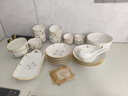 佩爾森釉下彩碗盤(pán)餐具日式家用陶瓷碗盤(pán)餐具整套喬遷禮物青韻78件禮盒裝 曬單實(shí)拍圖