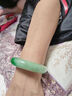 奢瑞莎 翡翠手鐲飄綠色玉手鐲冰種翡翠正圈平安鐲處理送媽媽送老婆禮物 內直徑63-64MM(附證書(shū)+高檔禮盒) 曬單實(shí)拍圖