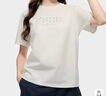 FILA FUSION斐樂潮牌女裝針織短袖衫2025秋季新款時(shí)尚休閑寬松T恤 云白色-WT L 170/88A/L 曬單實(shí)拍圖