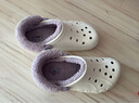 卡駱馳（CROCS）貝雅暖絨克駱格洞洞鞋|206633 白/淡紫 -577 39(240mm)  曬單實(shí)拍圖