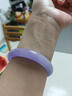 緬甸冰種紫羅蘭翡翠手鐲玉手鐲飄綠飄花手鐲子正品玉石春帶彩手鐲 53圈口 曬單實(shí)拍圖