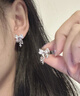 伊燦日韓鋯石蝴蝶結耳釘女2025年新款爆款小眾設計感耳飾氣質(zhì)高級耳環(huán) 白色蝴蝶結鋯石耳釘 曬單實(shí)拍圖