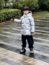 巴拉巴拉童裝兒童羽絨服男童冬季保暖外套時尚撞色上衣中大童衣服 灰色調00322-灰鴨絨 140 （充絨量116g） 曬單實拍圖
