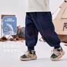 嘟嘟家【防褪色】?jì)和Ｗ醒澢锛緦殞氶L(cháng)褲秋裝男童休閑褲秋款女童褲子潮 牛仔深藍 90 cm 曬單實(shí)拍圖