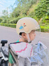 GERTHRON德國兒童頭盔男電動(dòng)車(chē)四季通用6到12歲頭圍可調3c電瓶安全半盔女 卡其鯨魚(yú)【3-16歲可戴】防曬短鏡 曬單實(shí)拍圖