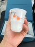 妙蓮天香 冰種玉瓷手繪主人杯單杯德化陶瓷功夫茶具杯品茗杯茶杯送禮禮物 KS26-020-3A 柿柿如意對杯 【禮盒裝】 曬單實(shí)拍圖