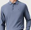 柒牌【7A抗菌/2A防螨/不變形領(lǐng)】男士長(cháng)袖polo衫秋季商務(wù)休閑T恤 灰藍 XL 曬單實(shí)拍圖