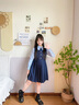 衣諾坊兒童演出服校服女童連衣裙套裝春秋新品主持人中大童團體畢業(yè)園服 曬單實拍圖