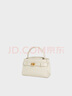 CHARLES&KEITH鱷魚(yú)紋凱莉包手提斜挎婚包包女包生日禮物CK2-50270880-1 Ivory象牙色 S 曬單實(shí)拍圖