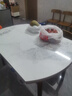 上林春天 巖板餐桌 中古風(fēng)可伸縮餐桌家用圓桌飯桌餐桌椅組合連紋巖板餐桌 胡桃色/連紋香奈爾/實(shí)木靈芝椅 1.35m 一桌六椅 曬單實(shí)拍圖