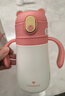 樂(lè )扣樂(lè )扣（LOCK&LOCK）兒童吸管雙把手保溫杯 寶寶316不銹鋼學(xué)飲杯便攜水杯380ml 橘粉 曬單實(shí)拍圖