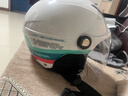 野馬（YEMA）3C認證359S電動(dòng)摩托車(chē)頭盔男女秋冬季輕便式半盔電瓶車(chē)安全帽 四季通用 陶瓷白彩帶花配透明長(cháng)鏡 曬單實(shí)拍圖