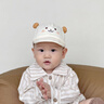 MINI TUTUYA嬰兒帽子秋冬男寶寶鴨舌帽小月齡春秋季新生兒女嬰幼兒遮陽帽秋天 斑點萌寶-奶油米 46碼：帽圍（42-46cm）建議6-12個月 曬單實拍圖