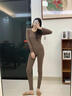 UOSO保暖內衣女加厚套裝德絨睡衣桑蠶絲秋衣秋褲羊毛保暖家居服女 深褐【桑蠶絲羊絨/適宜-25°-0°】 L 100-120斤 曬單實(shí)拍圖