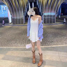 ZLZP西部牛仔馬丁靴女2025秋季新款復(fù)古休閑長筒厚底增高雕花騎士靴子 深棕色 35 曬單實(shí)拍圖