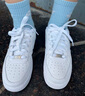 NIKE 官方正品 AIR FORCE 1 LE (GS) 兒童空軍一號低幫純白休閑運動(dòng)鞋 DH2920-111 37.5 曬單實(shí)拍圖