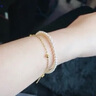 周六福（ZLF）  黃18K黃金手鏈圓珠女款彩金手鏈小金珠送女友節日禮物 16cm+尾鏈3cm 曬單實(shí)拍圖