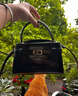 CHARLES&KEITH鱷魚(yú)紋凱莉包手提斜挎婚包包女包生日禮物CK2-50270880-1 Black黑色 S 曬單實(shí)拍圖