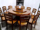 巴比松新中式實(shí)木餐桌椅組合家用圓桌帶轉盤(pán)10/12人帶電磁爐包廂大飯桌 1.8米+12椅帶電磁爐（顏色備注） 曬單實(shí)拍圖