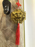 銅獅咬劍掛件黃銅獅子虎頭牌獸頭睚眥吞口門(mén)神門(mén)口家居擺件 【實(shí)心加厚】直徑11cm 送流蘇 曬單實(shí)拍圖