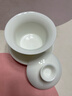 京東京造 茶杯茶具 羊脂玉陶瓷功夫茶具三才蓋碗馬蹄杯主人杯禮盒150ml 曬單實(shí)拍圖