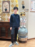 安踏童裝男童秋季套裝兒童衣服秋季新款衛衣長(cháng)褲兩件套校園運動(dòng)套裝 【小LOGO】深夜藍5701-4 160 cm 曬單實(shí)拍圖