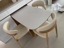 巖板實(shí)木餐桌椅組合奶油風(fēng)家用吃飯桌現代長(cháng)方形桌子小戶(hù)型西餐桌 餐桌+6椅（豪華版）白蠟木 160cm *80cm*75cm 曬單實(shí)拍圖