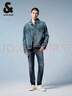 杰克·瓊斯（JACK&JONES） 潮流時(shí)尚LOGO皮標彈力修身水洗貓須舒適百搭牛仔褲男裝225132035 曬單實(shí)拍圖