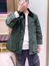 BARBOUR OS Peached Bedale日版寬松無(wú)蠟夾克桃皮絨外套 男女同款 Sage-鼠尾草綠 M 曬單實(shí)拍圖
