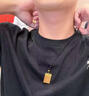 中國黃金（CHINA GOLD）無(wú)事牌黃金項鏈男女士祥云足金方牌吊墜掛墜中秋節禮物送女友愛(ài)人 無(wú)事牌項鏈【黑繩】 約2.74g 曬單實(shí)拍圖