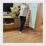 啄木鳥純棉圓領(lǐng)正肩短袖t恤女夏季新款媽媽裝修身顯瘦半袖上衣 灰色 2XL 曬單實(shí)拍圖
