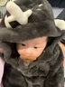 babylove嬰幼兒連體衣秋冬毛絨連帽哈衣寶寶外出服新生兒居家爬服保暖衣服 展鹿頭角-棕 73cm 曬單實(shí)拍圖