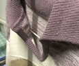 對白寬松軟糯撞色翻領(lǐng)套頭毛衣女2024冬季新款慵懶休閑小眾針織衫 粉紫色 S 曬單實(shí)拍圖