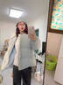 詩(shī)丹蕊韓系拼接藍色碎花翻領(lǐng)棉服外套女冬季新款甜美加厚面包服羽棉襖絨 藍色拼接 均碼 【可備注碼數】 曬單實(shí)拍圖