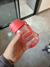 特百惠（Tupperware）嘟嘟企鵝350ML塑料杯夏季兒童可愛(ài)水杯子男女學(xué)生帶提繩 西瓜紅 曬單實(shí)拍圖