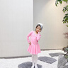 舞東方舞蹈服兒童女夏季短袖女童練功服芭蕾舞裙衣服中國舞女孩考級服裝 粉色-長袖【分體款】 120  (高110-120cm 重33-38斤) 曬單實(shí)拍圖