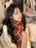 CHANEELR & KARITH圍巾冬季女2025新款圍脖加厚保暖披肩送女生老婆輕奢生日新年禮物 輕奢時(shí)尚百搭ck風(fēng)【紅配米】 曬單實(shí)拍圖