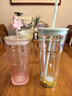 星巴克（Starbucks）桃花女神杯粉色漸變玻璃吸管杯550ml辦公室冷水杯女生日禮物 曬單實拍圖