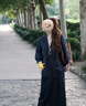 MsShe大碼女裝2025款秋裝氣質(zhì)通勤抽繩收腰顯瘦V領(lǐng)寬松仿牛仔外套 藏青藍色現(xiàn)貨 XL 曬單實拍圖
